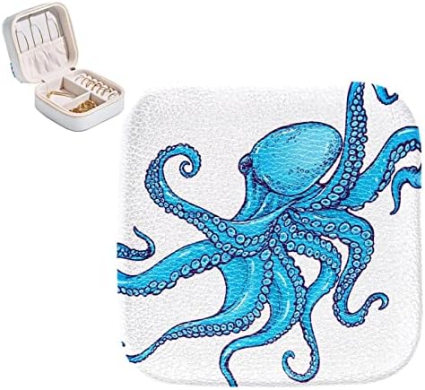 Mini putnički prijenosni nakit za prsten, privjesak, naušnica, kutija za organizator ogrlice, rođendanski pokloni plavi morski hobotnica