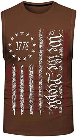 ZDDO 4. srpnja muški mišićni tenk vrhovi rukava bez rukava Sportske treninge Summer Athletic 1776 američka zastava tenkovi teretana