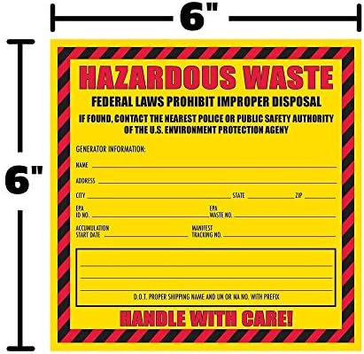 Oznaka opasnog otpada,6 9 6, pakiranje od 25 komada, žuta i crvena naljepnica, samoljepljiva