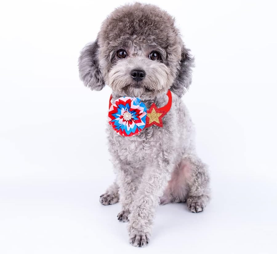 10pcs/pakiranje 4. srpnja štene pse Bowtie kombinirani pseći lukovi kravaci stilovi plave/crvene zvijezde američke zastave pseći pribor