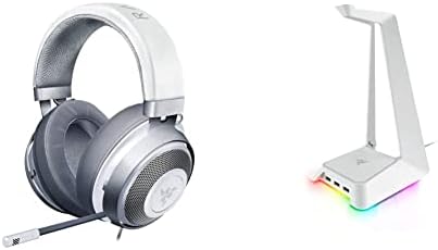 Razer Kraken Slušalice za igre, Merkur bijela i bazna stanica Chroma Slušalice/Slušalice za slušalice s USB Hub: CHROMA RGB rasvjeta