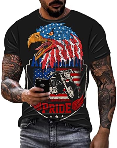 Muški domoljubni američki dizajn s kratkim rukavima s majicom Orao i zastave Premium