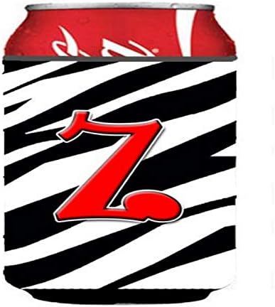 Caroline blago CJ1024 -ZCC Pismo Z Početni monogram - Zebrna crvena limenka ili zagrljaj za boce, može hladiti rukav zagrljaj zagrljaja