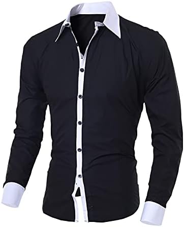 UBST majice za muške, gumb dugih rukava Down Optunj za ogrlicu ležerna košulja jesena karirana tanka fit tops Street stil 3D uzorak