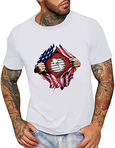 XXVR muške domoljubne majice s kratkim rukavima, ljetna američka zastava tiskana posada casual labave modne osnovne majice vrhove