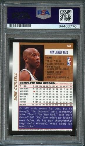 1998-99 Topps 53 Sam Cassell s potpisom kartice automatske mreže PSA ploče - košarkaške ploče rookie kartice