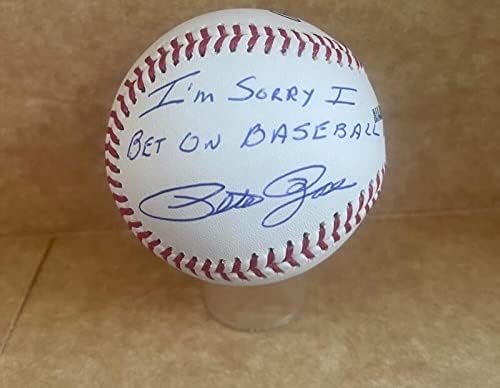 Pete Rose Žao mi je što se kladim na bejzbol potpisanom auto M.L. Baseball JSA AF50454