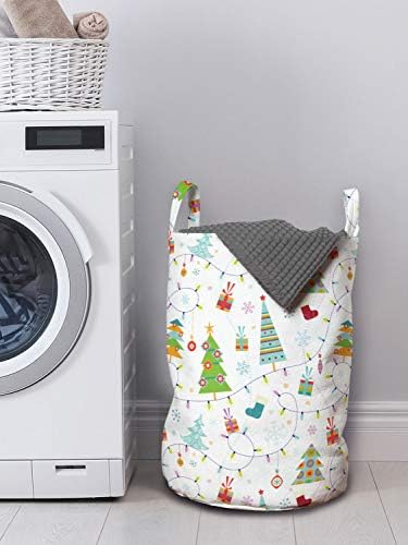 Božićna vrećica za pranje rublja na mjesečini apstraktni dizajn božićna drvca poklon kutije s printom i ukrasima košara za rublje s