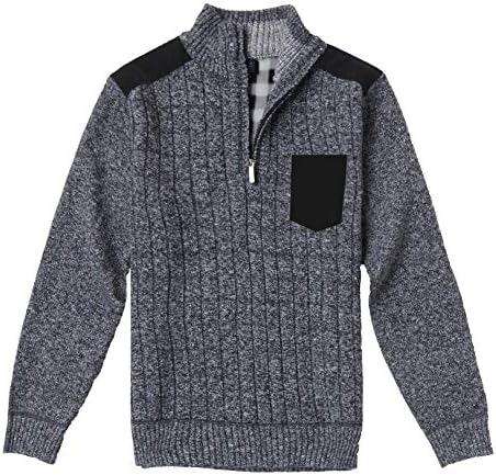 Gioberti muški pola zip pulover pleteni pravilni fit džemper s mekanim četkanim oblogom flanela