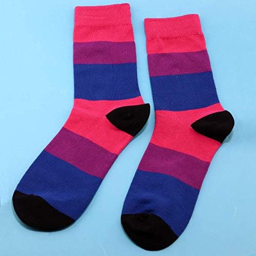 Jxgzso 2 pari biseksualne čarape biseksualni ponos zastava Bi ponos odjeća lgbtq čarape queer ponos odjeća biseksualni poklon