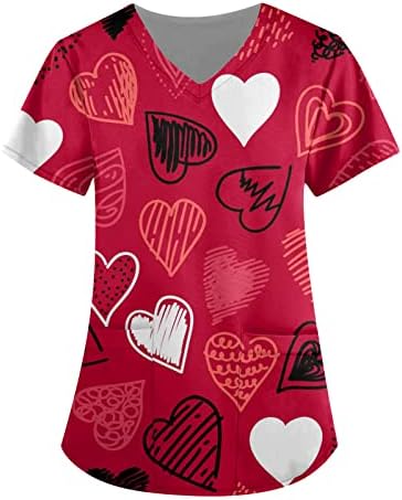 Valentine Košulje za žene Ženske ljetne vrhove grafičke majice plus veličina Y2K odjeća Udobno povremeni modni print s kratkim rukavima