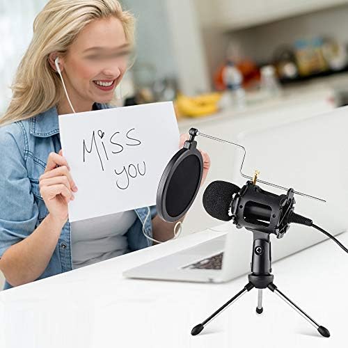 Nizyh Microphone Video Microphone Kit 3,5 mm Plug Home Stereo Mic Desktop Statid za PC Video Chatting Gaming Podcast Snimanje