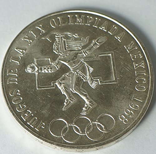 1968. Olimpijska igra u Meksiku Silver 25 pesos kovanica u plastičnoj ploči $ 25 o necirkuliranom