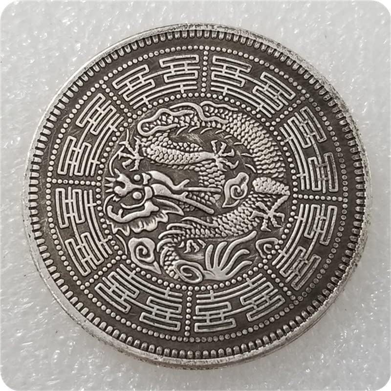 Antikni zanati zadebljali su Great Qing Silver Circle Commemorative Coins Silver Dollar Collection 0323