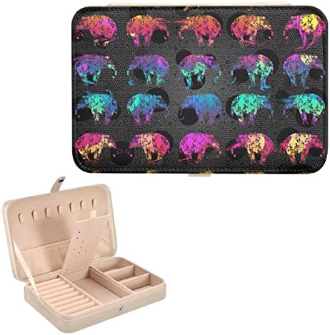 Innewgogo Rainbow Elephants Mali nakit kutija PU Organizator nakita Organizator nakita Putovanja Kutija za nakit za prodaju nakita