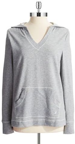 Nautica Womens French Terry Lounge Hoodie Ash Heather Small