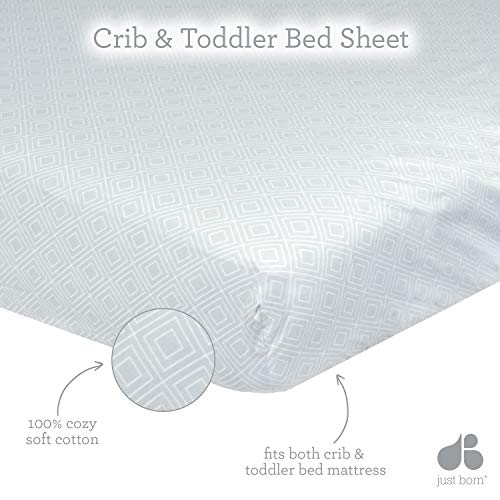 Upravo rođeni dječaci i djevojčice novorođenčet za bebe dječjeg dječjeg rasadnika pamuk opremljeni krevetić s krevetićima, bijelo/sivo