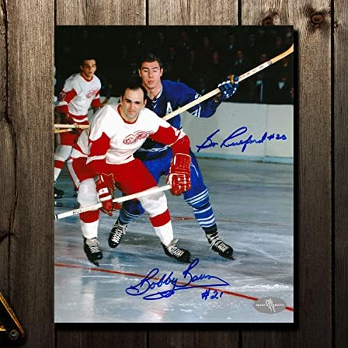 Bobby Baun vs Bob Pulford Dual Autographed 8x10 Fotografija - Autografirane NHL fotografije