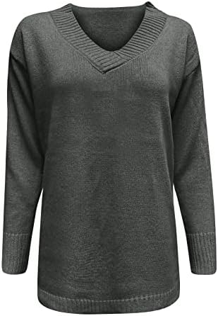 Ženski džemperi 2023 Set u boji glava V-izrez Topla s dugim rukavima Gornja jesen i zimski pulover vrhovi proljeća