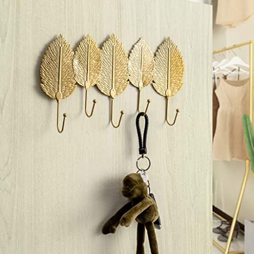 Zjhyxyh zlatni oblik lista nordijski stil kovanog željeza Zidna vješalica za viseće stalak za odlaganje za odjeću organizaciju kuće