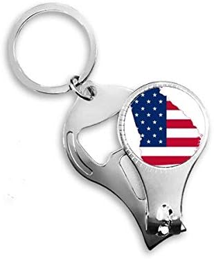 Georgia USA Map Stars Starse Stripes oblik oblika noktiju za nokat ring ključ za otvarač za bočicu za bočicu