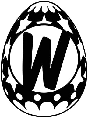 Uskrsni naziv znak - Metalni uskrsni dekor - Monogram uskrsnog jaja W Obiteljski znak, Personalizirani metalni znakovi za na otvorenom,