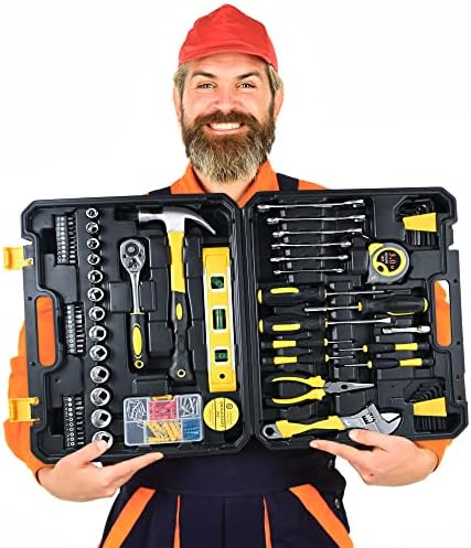 Komplet alata od 108 komada-svestrana kutija s alatima - kompletni set alata za muškarce-savršen set odvijača za dom-Muški alati za