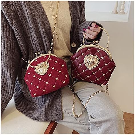 Remasterirana verzija ženske kožne torbe s vezom vintage dizajn srca večernja torba svadbena zabava spojka mladenke torba na rame torbica