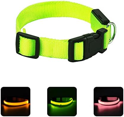 LED pseći ovratnik, osvjetljavajući ogrlice za kućne ljubimce, sjaj u tamnim ogrlicama za pse - USB punjivi, podesivi, 3 treperav način