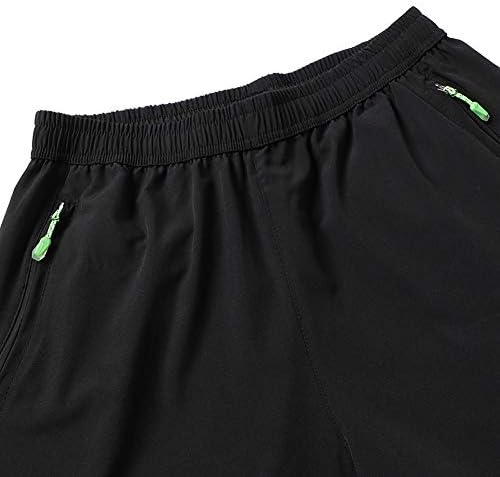 Dvostruko plus otvoreni muški atletski kratki kratki kratki kratki kratke hlače elastično izvlačenje vanjskih džepova s ​​patentnim
