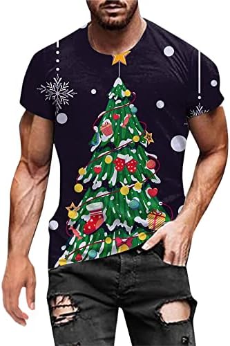 Dsodan božićne muške majice s kratkim rukavima, smiješni Xmas Djed Božićnjak print atletski trening ugrađeni grafički tinejdžeri