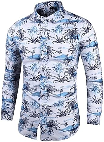 2023. Nova muški labavi tiskana košulja s dugim rukavima plus modna casual plaža za odmor košulja cvjetna košulja tanka dugačka