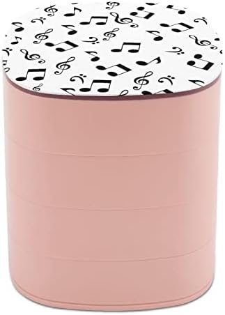 Nakit Box Music Notes uzorak prijenosni putni nakit kućište ABS Nakit za skladištenje ružičasta za ogrlice Rings Naušnice
