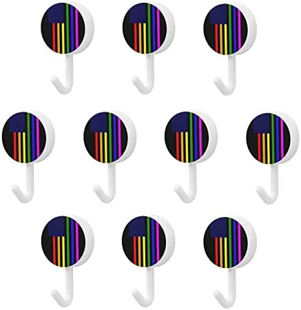 LGBT gay ponos zastava Okrugle plastične kuke za višekratnu upotrebu ljepljive kuke Viseće zidne kuke za kuhinjsku kupaonicu 10 pakiranja