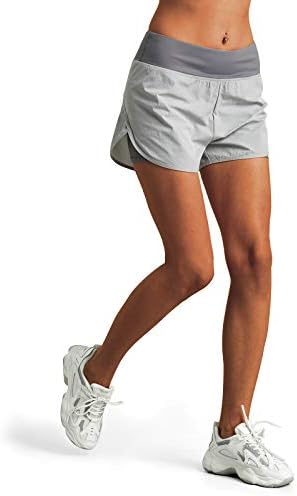 M Moteepi ženske kratke hlače s visokim strukom s linijskim atletskim sportskim kratkim hlačama s dvostrukim slojem džepova telefona