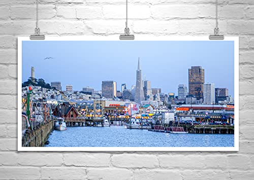 Panoramski umjetnički ispis iz San Francisca s ribarima Wharf