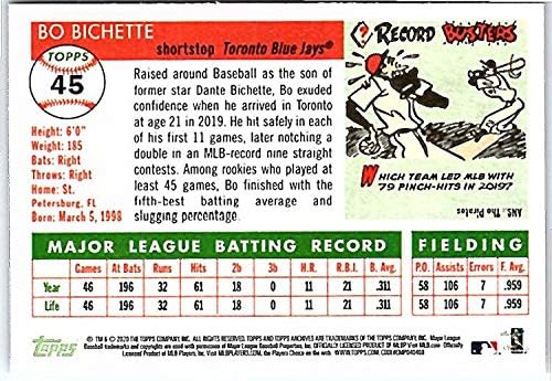 2020. Topps Archives 45 Bo Bichette NM-MT RC Rookie Toronto Blue Jays Baseball