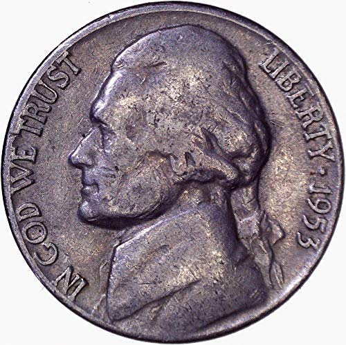 1953. D Jefferson Nickel 5c Vrlo fino