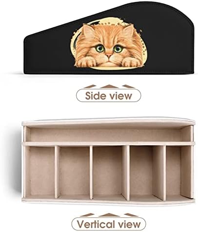 Fluffy Kitten držač za daljinski upravljač PU kožna kutija Organizator s 6 odjeljaka za skladištenje za spavaću sobu za dnevnu sobu
