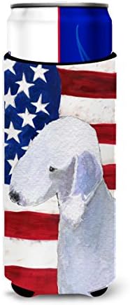 Caroline's Treasures SS4045MUK USA američka zastava s ultra zagrljajem Bedlington Terrier za vitke limenke, može hladiti rukav zagrljaj