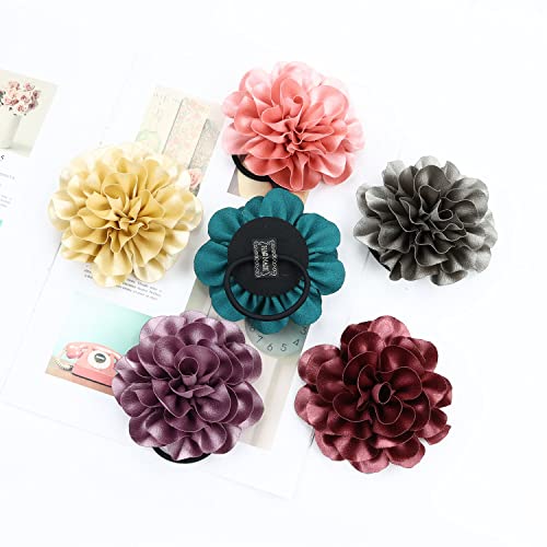 ; 10 pakiranja čvrstih 4 velikih ručno izrađenih cvjetova elastične gumene kravate za kosu užad trake za kosu Trake za glavu prstenovi