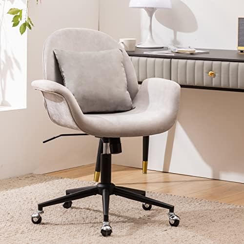 Uredska stolica ergonomska stolna stolica-baršunasti toaletni stolić od tkanine za kućni ured moderna stolica za računalo s podesivom