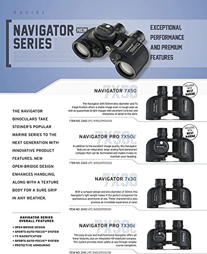 Steiner Navigator 7x50 Binoculars - Povećanje 7x - Optika visokih kontrasta - plutajući priski sustav - Sportsko -auto fokus - pruža