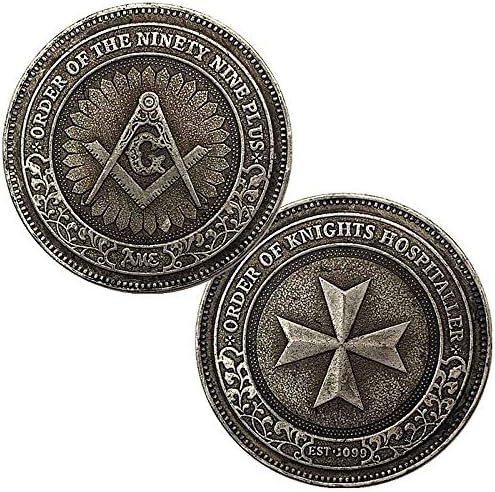 Besplatni masonski komemorativni redoslijed kovanice vitezova bolnice brončane kolekcionarske kolekcije kockice 1pcs Challenge Coin