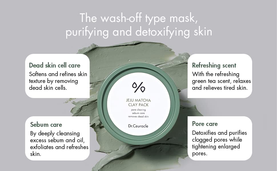 Pakovanje Matcha gline iz mumbo-a.Korejska maska za lice za čišćenje pora za uklanjanje mitesera, detoksikaciju, detoksikaciju, čišćenje