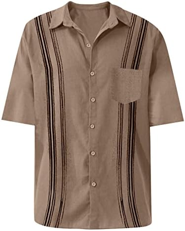 Zefotim muške košulje s gumbom kratke/duge rukave havajske plaže guayabera vitke majice
