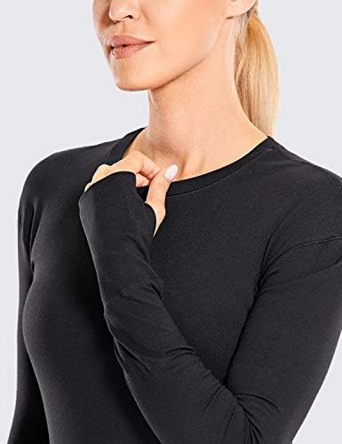 CRZ joga ženske košulje s dugim rukavima s rupima s palicama Isteznu majicu za prozračnu atletsku osnovnu majicu