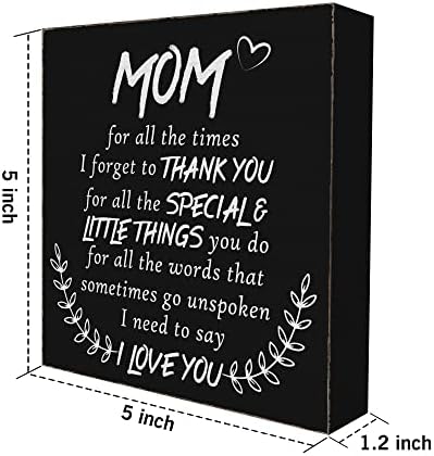 Mama volim te znak crne kutije s drvetom, rođendanski poklon za mamu drvene blok ploče natpise, majčini pokloni rustikalni dom za dnevnu
