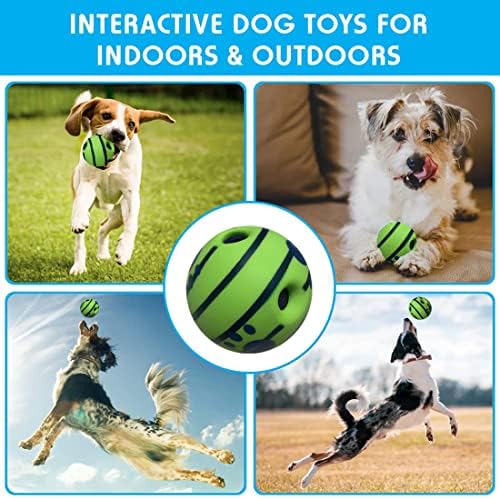 Lfctoys 5.5''Wobble Giggle Dog Lopt, čudna lopta za igračke za pse, pepela kućna lopta, trening za igranje lopte, interaktivna igračka