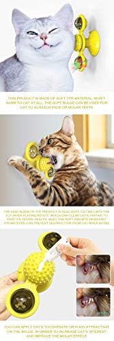Lzyjw mačka vjetrenjača igračka mačka koja okreće vjetrenjača igračka za zadirkivanje kućnih ljubimaca za mačke grebanje kikoće četkice